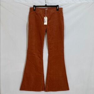 NWT By Together Corduroy Flare Pants Size L Pull On Elastic Waist Boutique Brand
